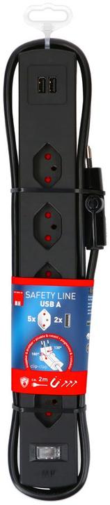 Actual product image Max Hauri safety line (5 x, Type 13, USB-A, 2 m)