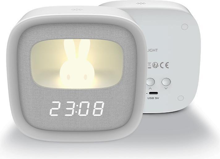 Produktbild Forever Light Wecker mit LED-Hasen-Nachtlicht PURE FNL-06 AURORA weisses Quadrat