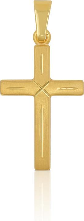 Muau Pendant cross yellow gold 750, 23x12mm (750/18K Gelbgold)