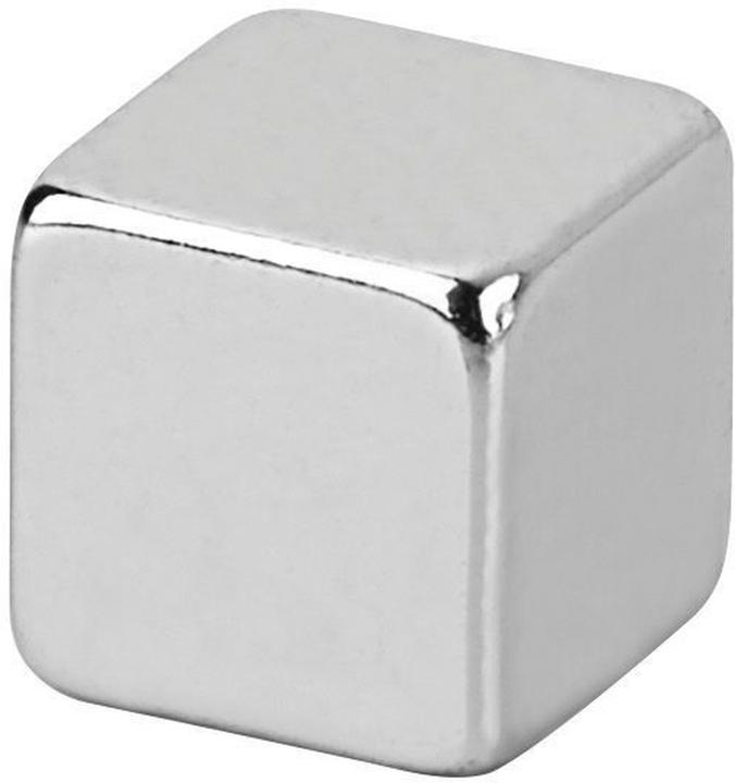 Image du produit Maul aimant au néodyme en forme de cube, 7 mm, force d'adhérence : 1,6 kg, argenté (10 x)