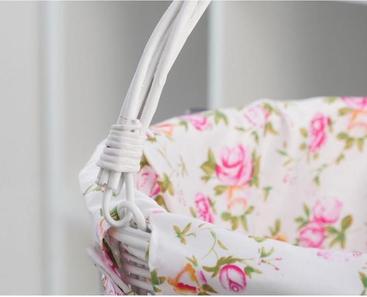 Kesper Bicycle accessory OEM Willow basket with printing fabric FSBKT-037-1 white