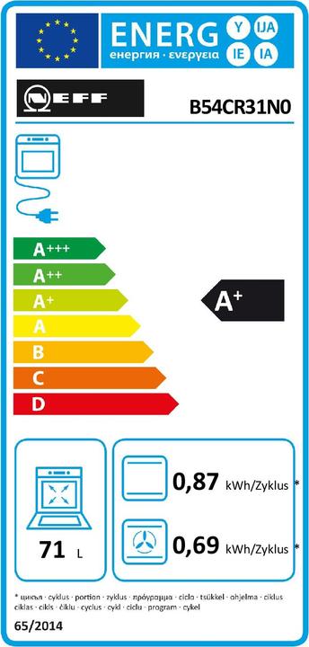 Etichetta energetica Neff N 70, B54CR31N0