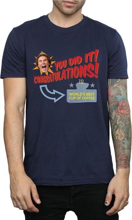 Actual product image Elf Mens World's Best Coffee T-Shirt (L)