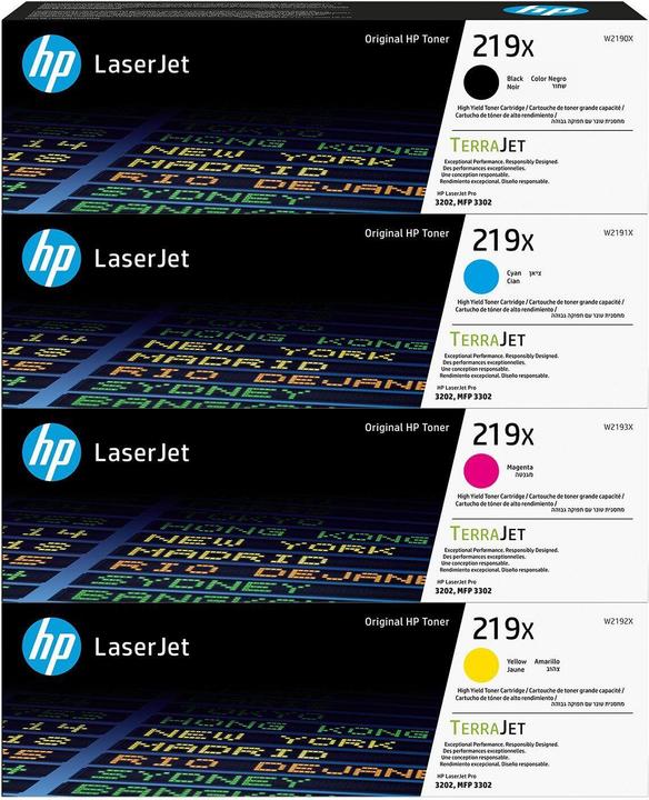 Etichetta energetica HP 4x Original Toner 219X Color LaserJet Pro 3202 dn dwe MFP 3302 fnd fdw Set