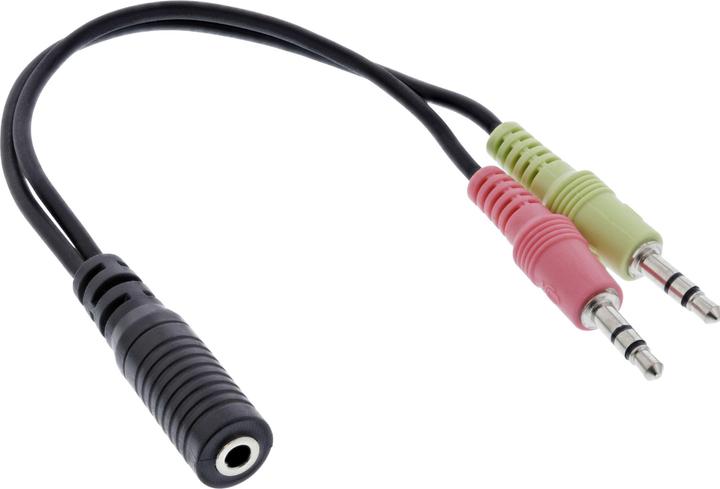 Produktbild InLine Audio Headset Adapterkabel (0.15 m, Cinch)