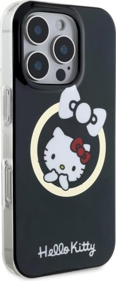 Immagine prodotto Hello Kitty HKHMP16LHFLBK Custodia rigida per iPhone 16 Pro 6,3" in pelle/nero IML Fun bow Magsafe (Apple iPhone 16 Pro)