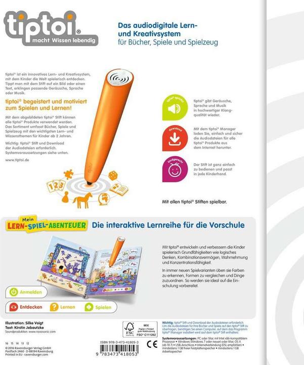 Produktbild tiptoi Vorschulwissen (Deutsch, Kirstin Jebautzke, Silke Voigt, 2016)