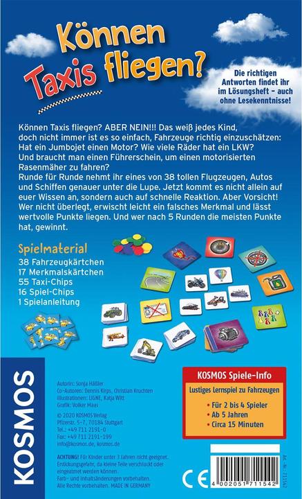 Actual product image Kosmos Children's game Can cabs fly?