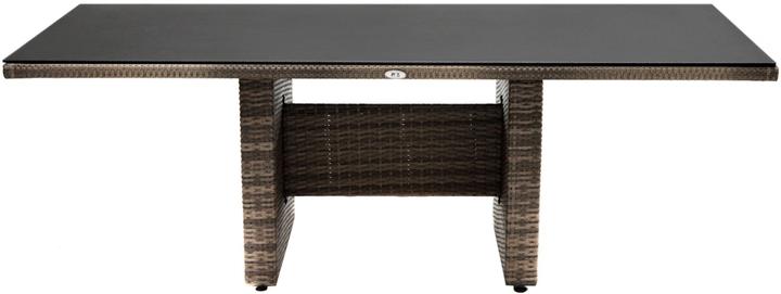 Actual product image Ploss Nice Dining Table Wicker/Glass Top 220x100 cm (220 cm)