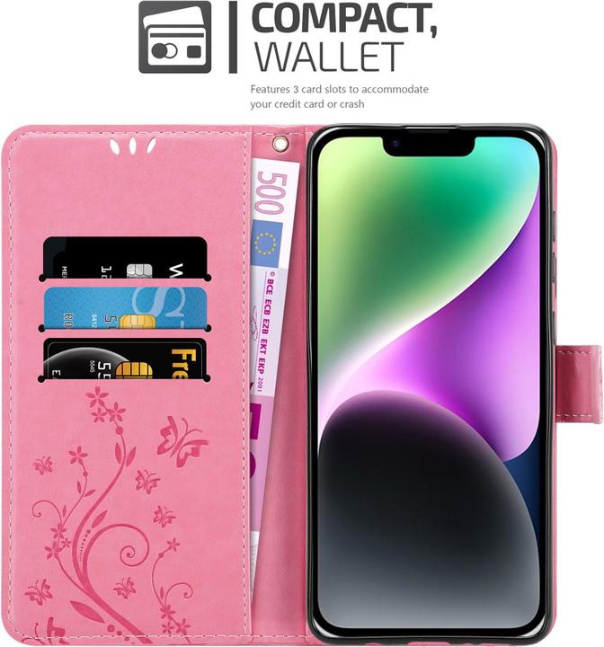 Actual product image Cadorabo Cover for Apple iPhone 14 in Flower Book Style (Apple iPhone 14)