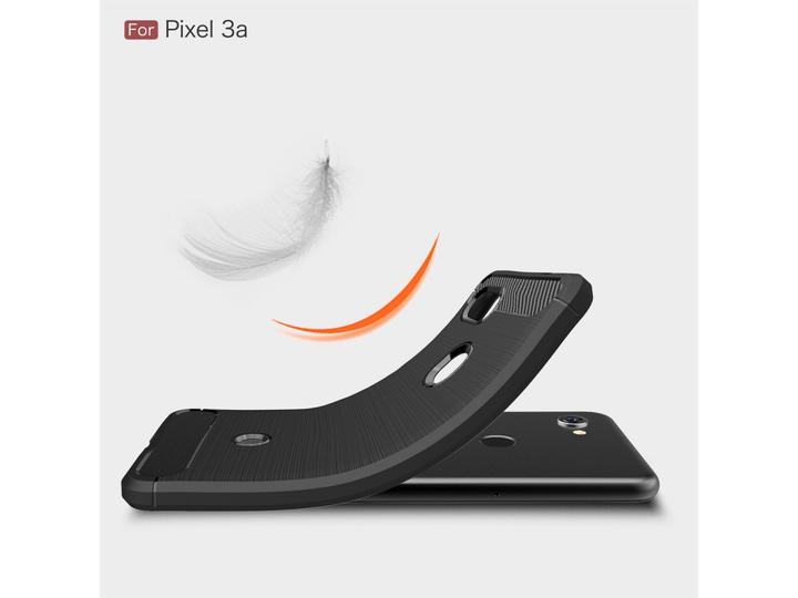 Actual product image Screenguard Google Pixel 3a Cover Carbon Brushed Soft TPU (Google Pixel 3a)