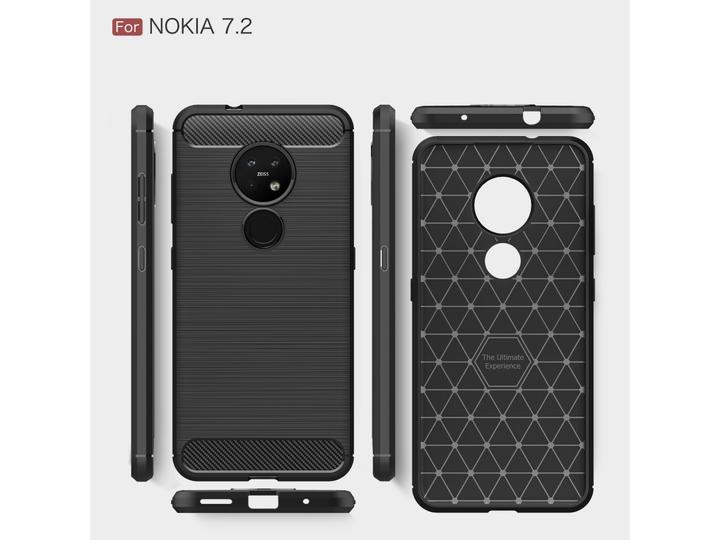 Actual product image Screenguard Nokia 7.2 Cover Carbon Brushed Soft TPU (Nokia 7.2)