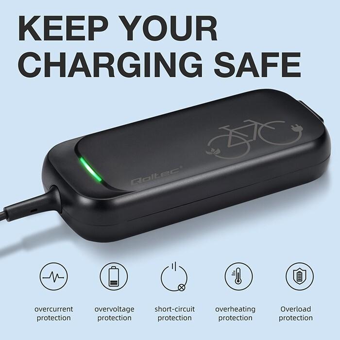 Immagine prodotto Qoltec Ladegerät für E-Bike 36V 42V 2A 5.5x2.1 (Batteria E-Bike)