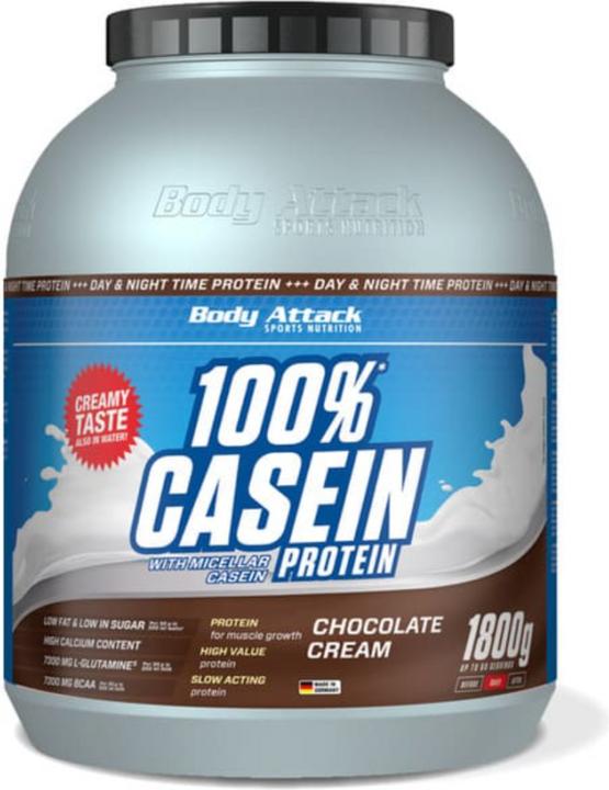 Actual product image Body Attack 100 % Casein Protein (1800g can) (Chocolate, 1 pcs., 1800 g)