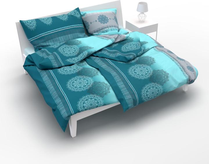 Image du produit Lotus Bettwaren Literie satin Alize pétrole (Housse de couette, 135 x 170 cm)