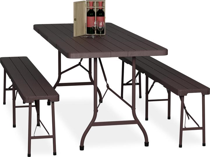 Produktbild Relaxdays 3-tlg. Bierzeltgarnitur (180 cm)