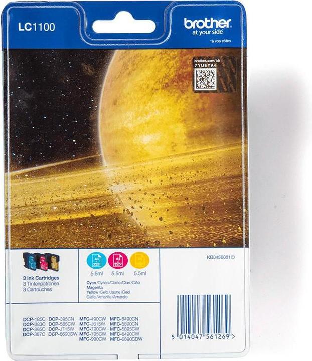 Actual product image Brother LC1100 Rainbow Pack (M, Y, C)