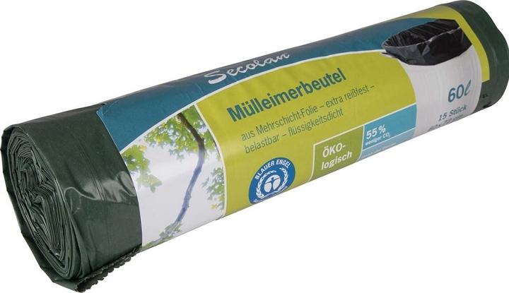 Secolan Müllbeutel 60,0 l grün 30,0 µm, 15 St. (15 x, 60 l)