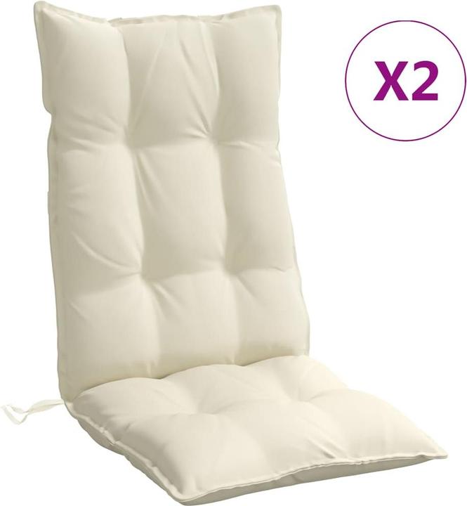 Image du produit VidaXL Coussins de chaise à haut dossier 2 pcs. Tissu Oxford (120 x 50 x 7 cm)
