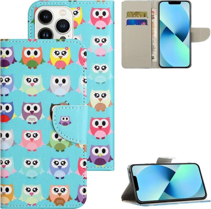 Actual product image Ueli Express iPhone 15 Pro Max Book Case Cover with Card Pocket Owls (Apple iPhone 15 Pro Max)