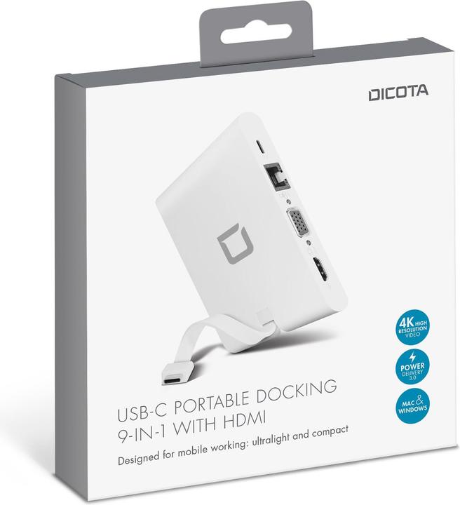 Produktbild Dicota Portable 9-in-1 (USB-C, 9 Ports)