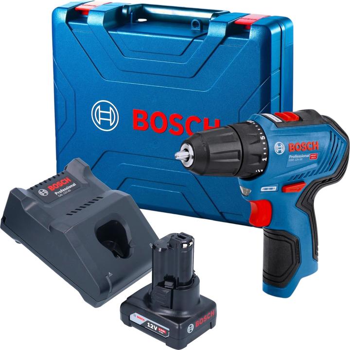 Produktbild Bosch Professional Bosch GSR 12V-30 Professional Akku Bohrschrauber 12 V 30 Nm Brushless + 1x Akku 6,0 Ah + Ladegerät (Akkubetrieb)