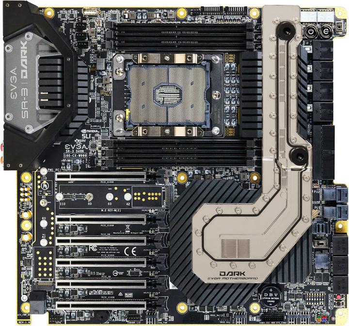 EVGA SR-3 Dark, Intel C622 Mainboard - Sockel 3647 (LGA 3647, Intel C622, E-ATX)