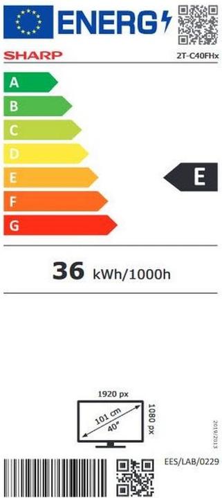 Energie-Label Sharp 24FH2EA (24", LED, HD ready, 2023)