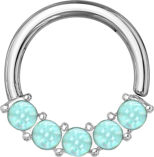 Immagine prodotto Star Piercing Anello micro piercing in argento con cinque pietre epossidiche blu (Acciaio chirurgico 316L, senza ottone)