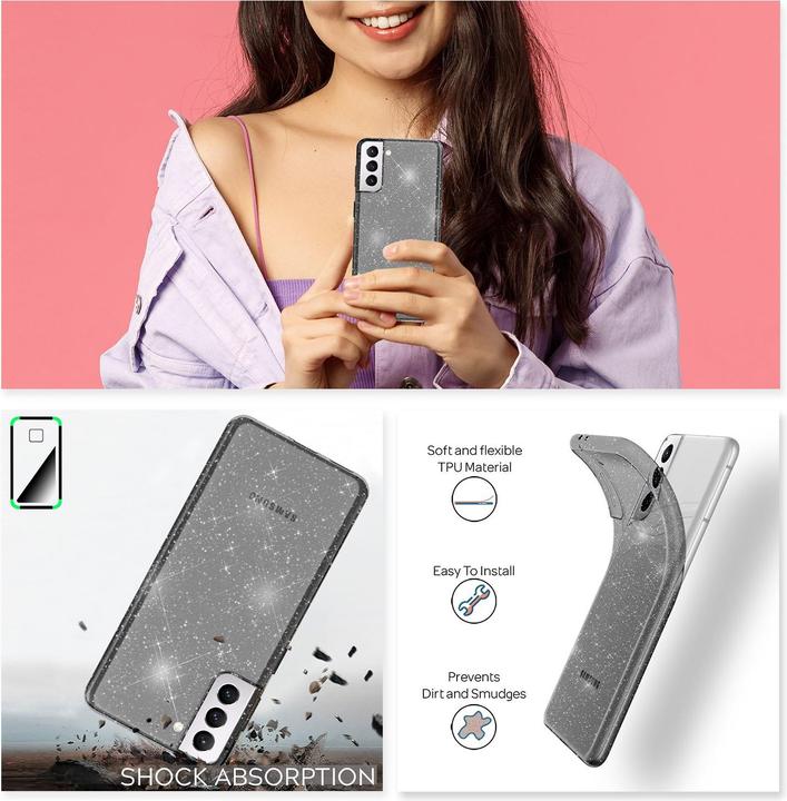Actual product image Nalia Glitter mobile phone case (Samsung Galaxy S21+)