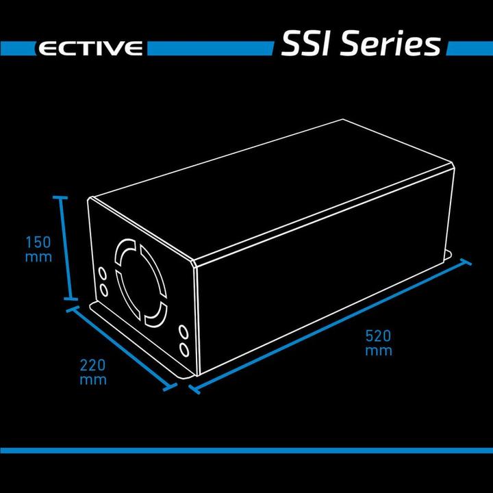 Immagine prodotto Ective Inverter 2500W da 12V a 230V Pure Sine SSI 25 con regolatore di carica MPPT