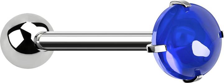 Image du produit Star Piercing Barbell silber mit Kugel und Cabochon blau gefasst (sans laiton, Acier chirurgical 316L)