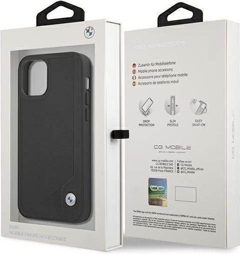 Immagine prodotto BMW Custodia BMHCP12SRCDPK iPhone 12 mini 5,4" czarny/nero Custodia rigida in pelle Deboss (Apple iPhone 12 mini)