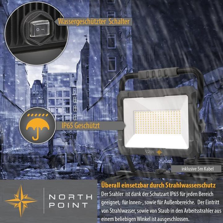 Produktbild Northpoint LED Baustrahler mit Stativ (12500 lm)