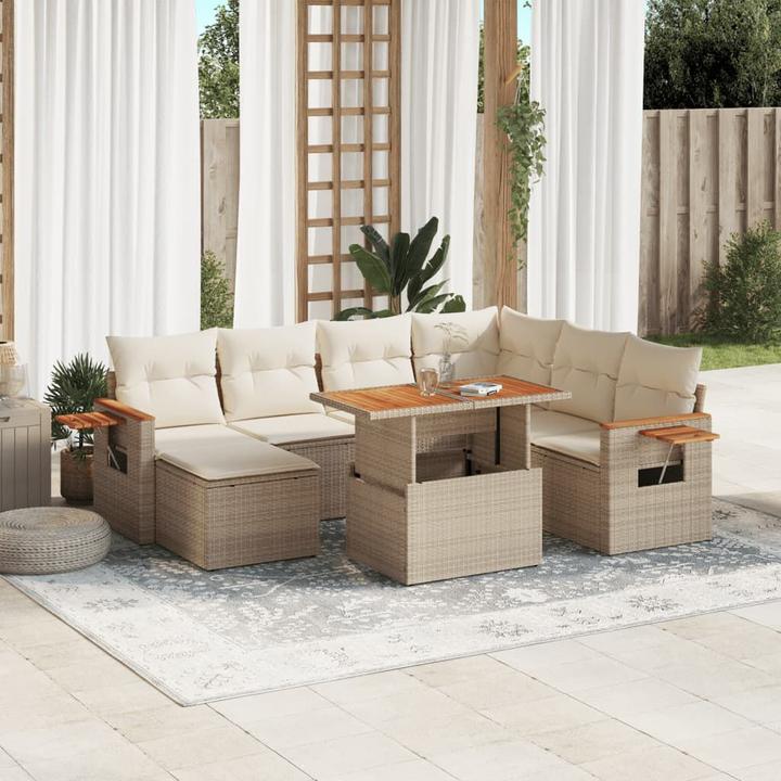 Produktbild VidaXL Gartenmöbel Sofa Garnitur Gartengarnitur Garten Sitzgruppe 8-tlg. Beige