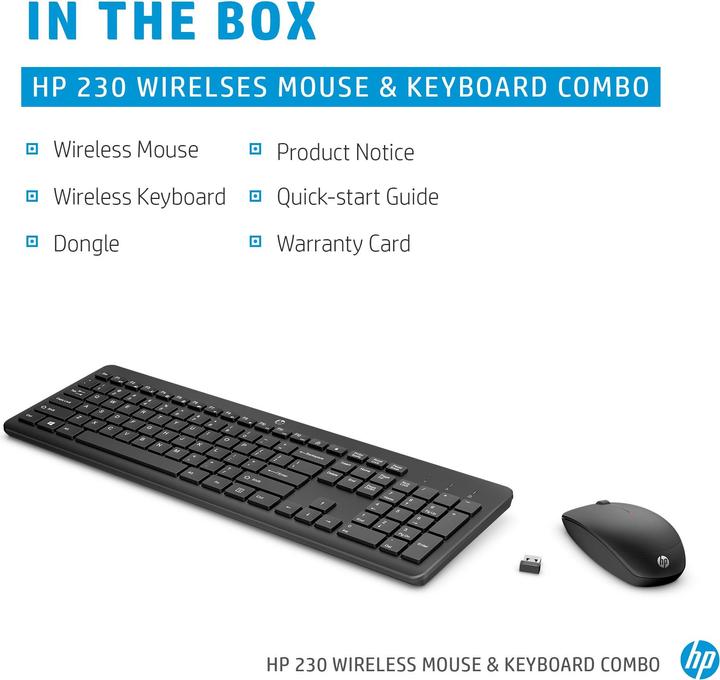 Produktbild HP Wireless Keyboard Mouse NRL (Eng. Int., Kabellos)