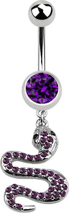 Produktbild Star Piercing Banane silber mit Anhänger Schlange violett (Chirurgenstahl 316L, ohne Messing)