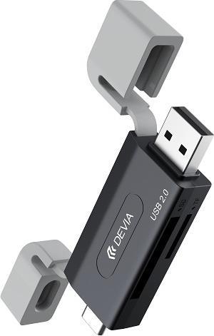 Devia card reader 2in1 EL239 USB/USB-C 2.0 black (USB 2.0)
