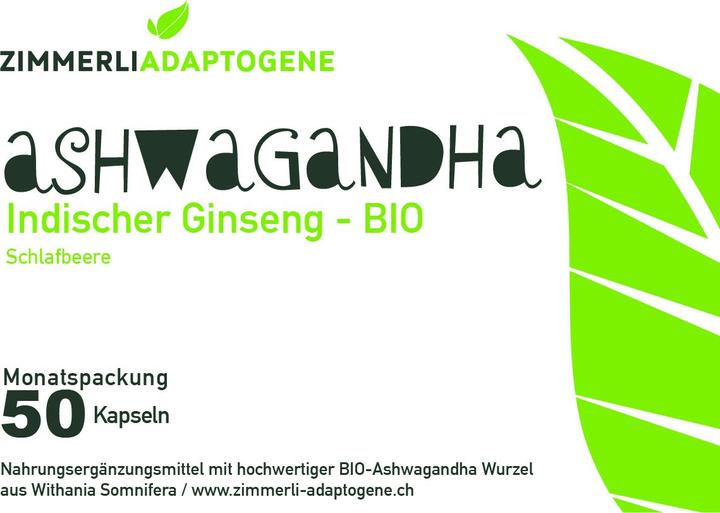 Produktbild Zimmerli Adaptogene Ashwagandha Kapseln (BIO) 50 Kapseln (1 Stück, Kapseln, 25 g)