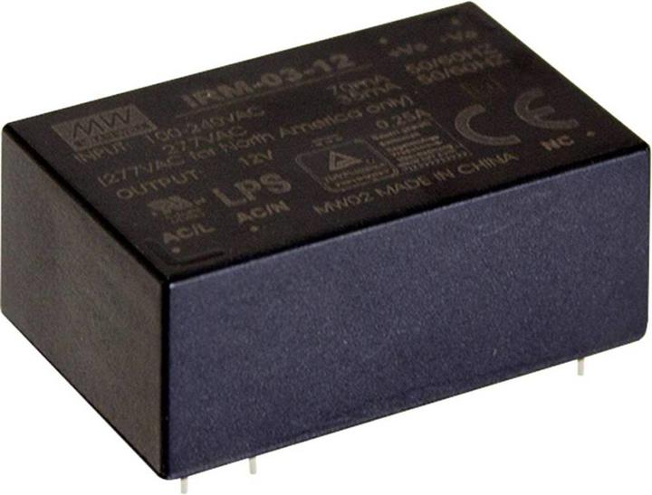 Produktbild MeanWell IRM-03-15S Netzteil & Spannungsumwandler (Überspannungsschutzadapter)
