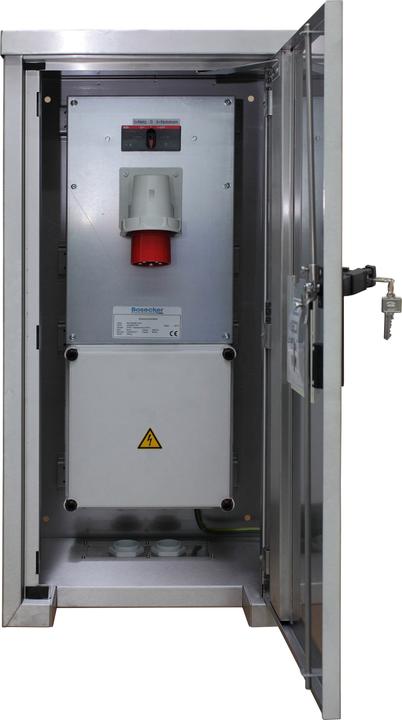Immagine prodotto Walther Werke WAL 8AP48032 Quadro di distribuzione da parete in acciaio inox Interruttore di rete 63A Zug.32A (Morsettiere)