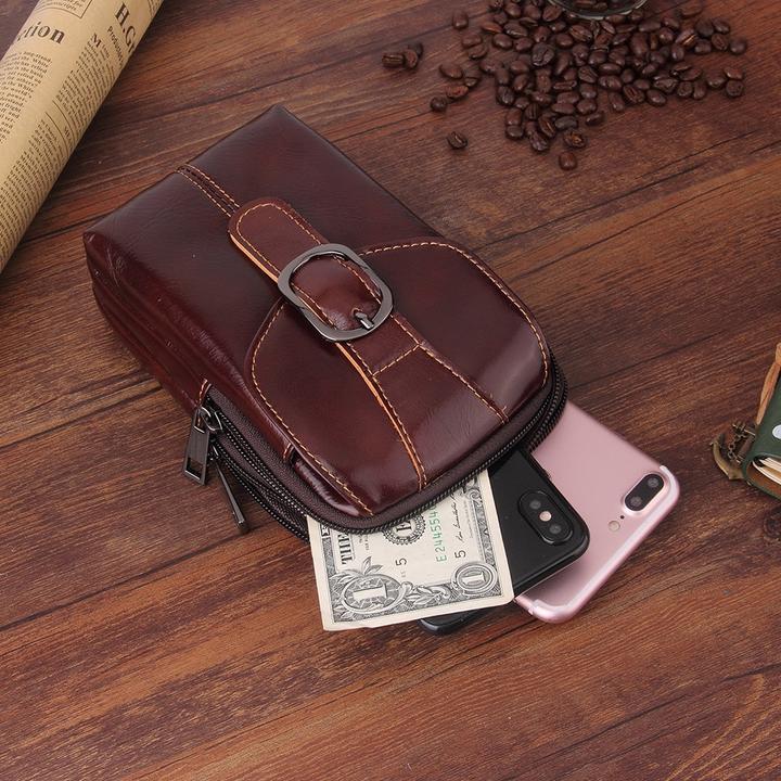 Image du produit Cover-Discount Universel - Sacoche ceinture double zip marron
