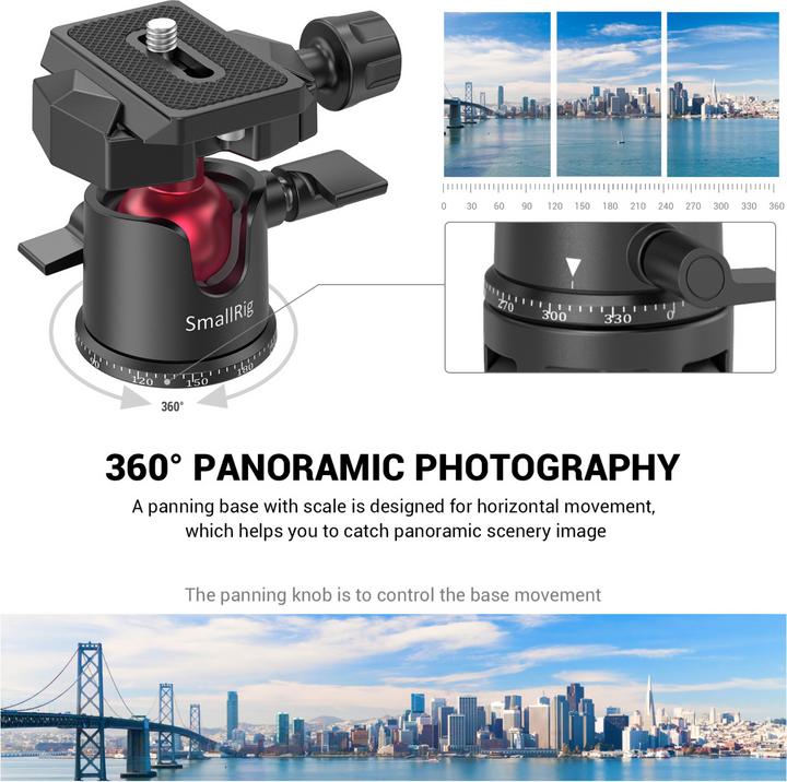 Produktbild SmallRig Tabletop Mini Tripod mit Panoramic Ball Head (Metall)