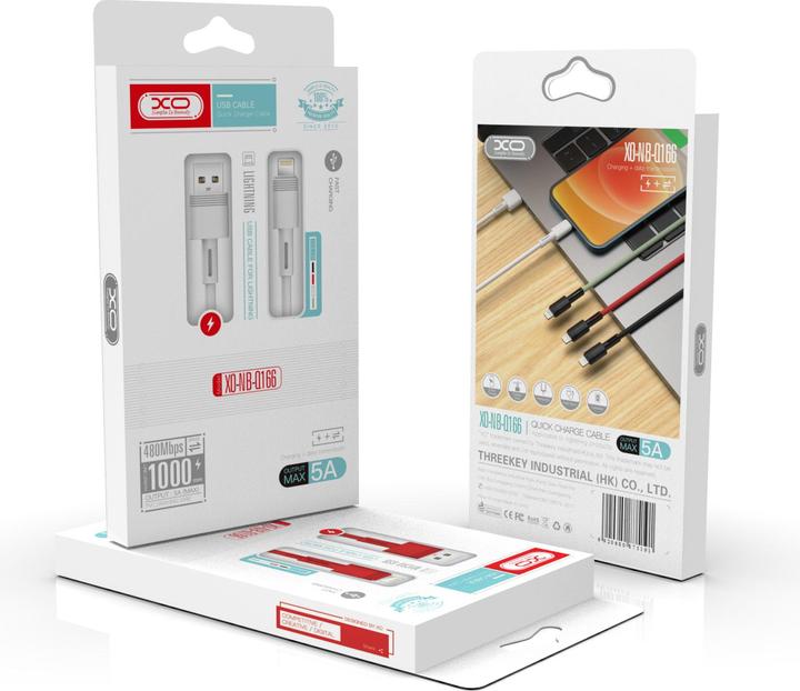 Image du produit xO câble NB-Q166 USB - Lightning 1,0 m 5A blanc (USB 1.0)