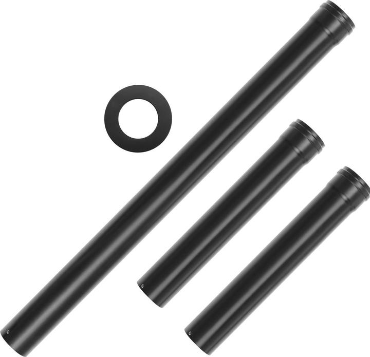 Actual product image MSW Pellet Ofenrohr Set Pelletofenrohr 80 mm Komplettset Karbonstahl Schwarz