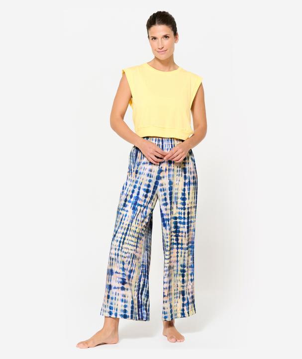 Kimjaly Crop-T-Shirt Damen Yoga Loose - pastellgelb (XS)
