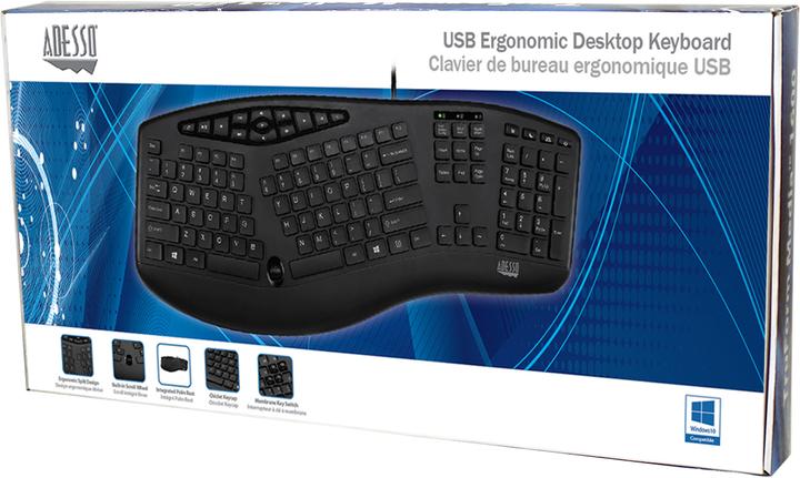 Actual product image Adesso Ergonomic Desktop (Eng. Int., Cable)
