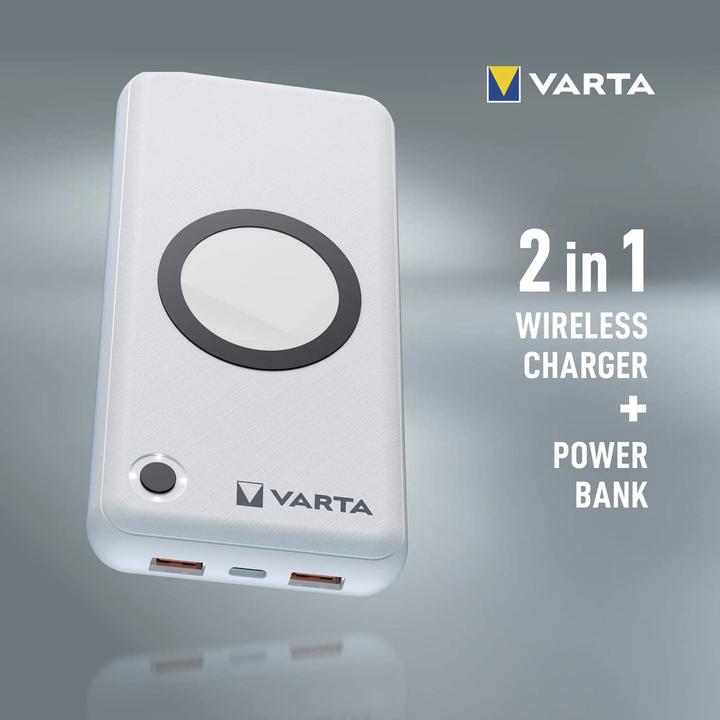 Actual product image Varta Wireless Power Bank + Charging Cable (20000 mAh, 20 W, 74.74 Wh)
