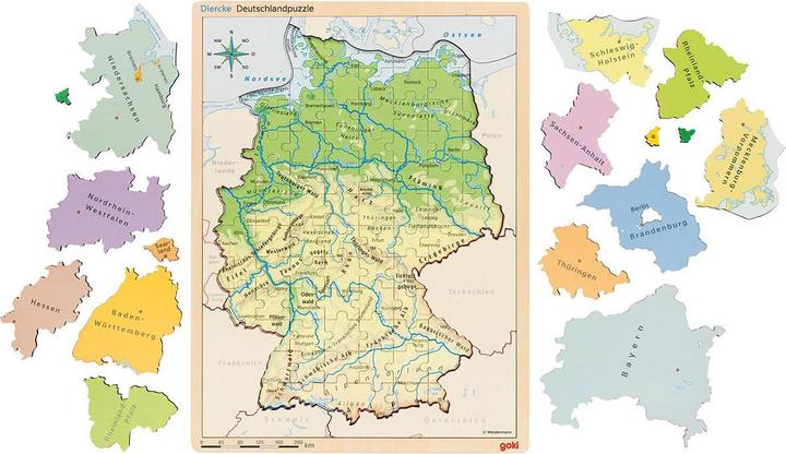 Actual product image Goki Layer Puzzle Germany (98 pieces)