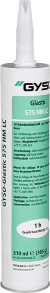 Gyso Glastic 575 HM LC - Premium PU-based windscreen adhesive 310ml (black) (310 ml)